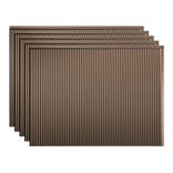 FASÄDE Rib Decorative Vinyl Backsplash Panels - Galvanized Steel Look, 5-Pack For DIY